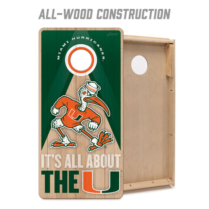 Miami Hurricanes 2x4 Slogan Series Cornhole Boards