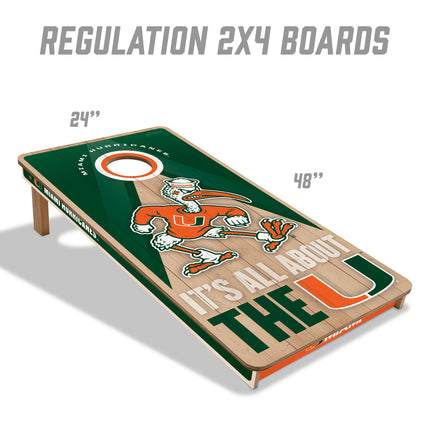 Miami Hurricanes 2x4 Slogan Series Cornhole Boards