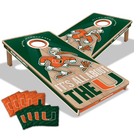 Miami Hurricanes 2x4 Slogan Series Cornhole Boards