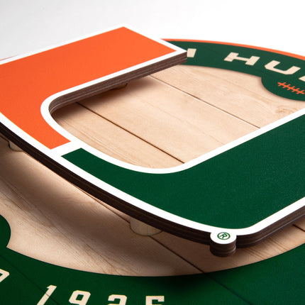 Miami Hurricanes 3DX Circle Backer Wall Art