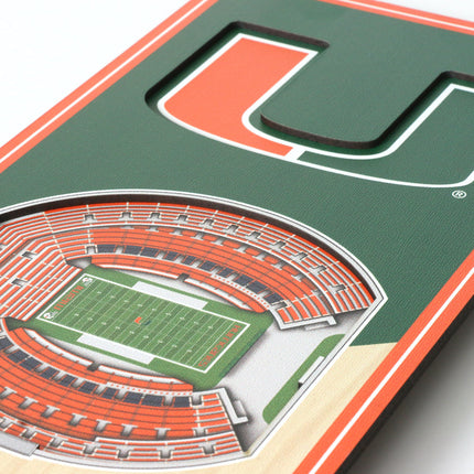 Miami Hurricanes 3D Stadium 6x19 Banners