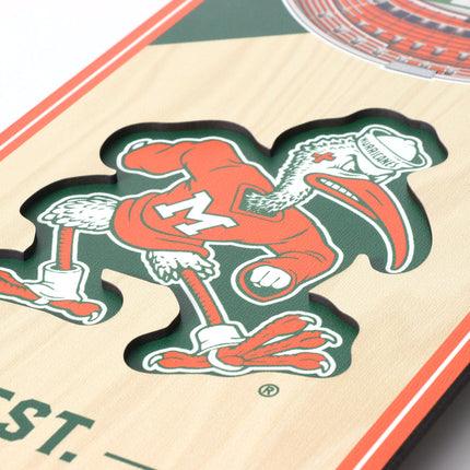 Miami Hurricanes 3D Stadium 6x19 Banners