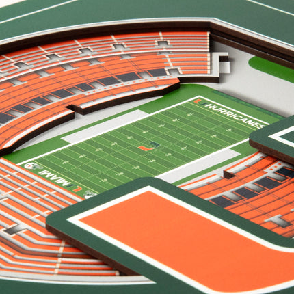 Miami Hurricanes 3D StadiumView Wall Art 12x12