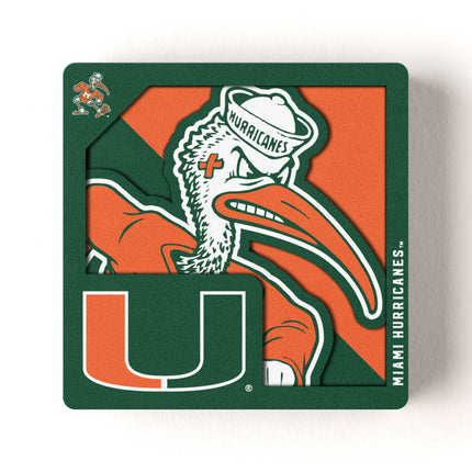 Miami Hurricanes 3D Logo Series Magnet