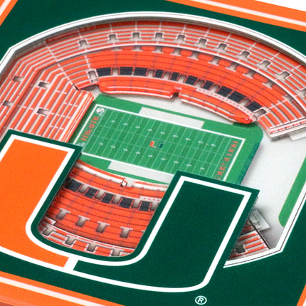 Miami Hurricanes 3D Stadium View Coasters