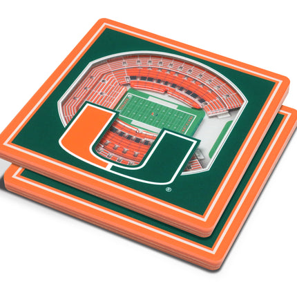 Miami Hurricanes 3D Stadium View Coasters
