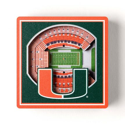 Miami Hurricanes 3D StadiumView Magnets