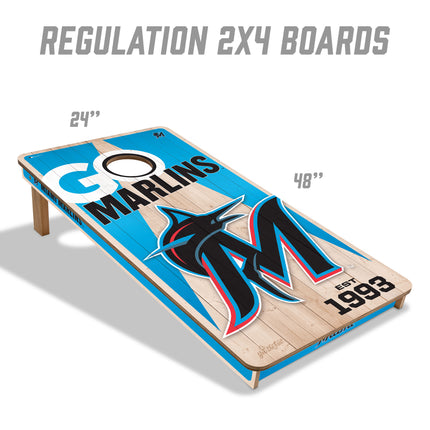 Miami Marlins Cornhole Boards 2x4
