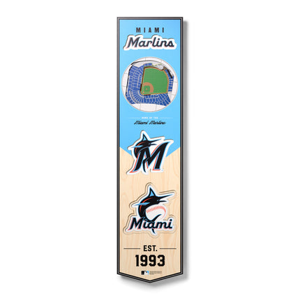 Miami Marlins 8x32 3D Stadium Banner
