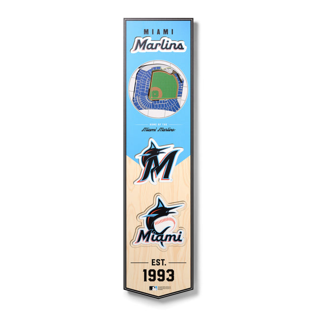 Miami Marlins 8x32 3D Stadium Banner