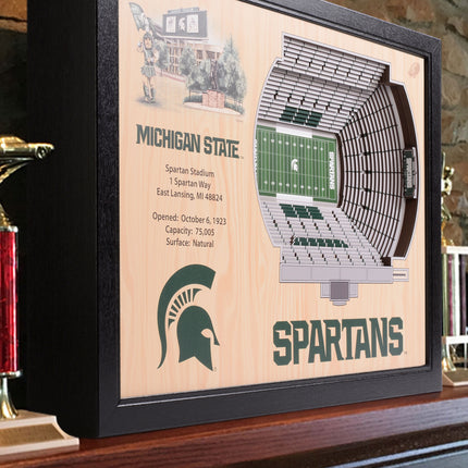 Michigan State Spartans 25-Layer StadiumViews 3D Wall Art