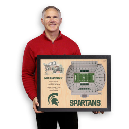 Michigan State Spartans 25-Layer StadiumViews 3D Wall Art