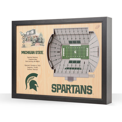 Michigan State Spartans 25-Layer StadiumViews 3D Wall Art