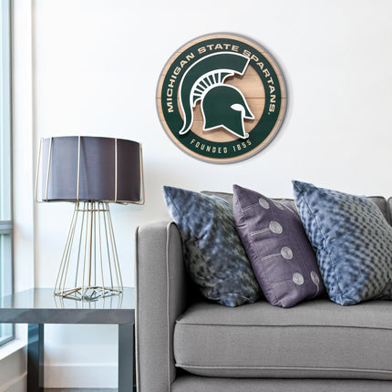 Michigan State Spartans 3DX Circle Backer Wall Art