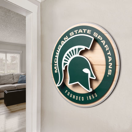 Michigan State Spartans 3DX Circle Backer Wall Art