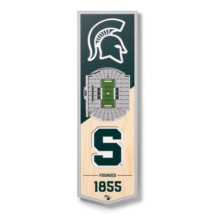 Michigan State Spartans 3D Stadium 6x19 Banners