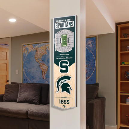 Michigan State Spartans 8x32 3D Stadium Banner