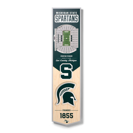 Michigan State Spartans 8x32 3D Stadium Banner