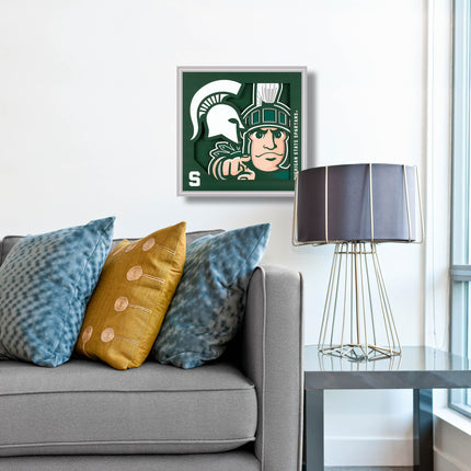 Michigan State Spartans 3D Logo Series Wall Art - 12x12
