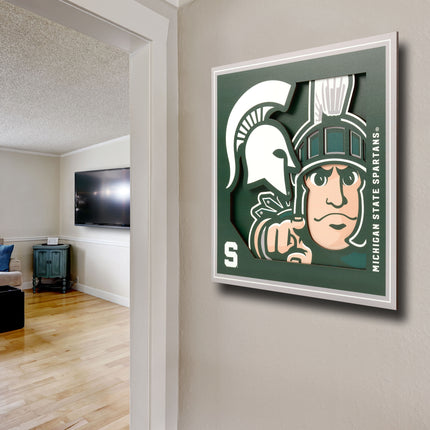 Michigan State Spartans 3D Logo Series Wall Art - 12x12