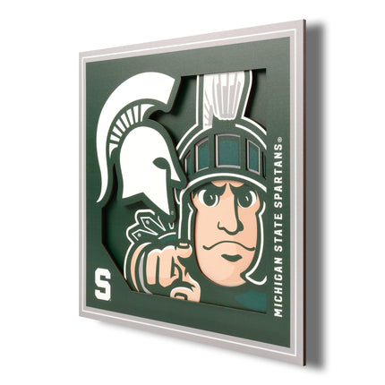 Michigan State Spartans 3D Logo Series Wall Art - 12x12