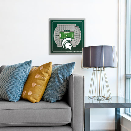 Michigan State Spartans 3D StadiumView Wall Art 12x12
