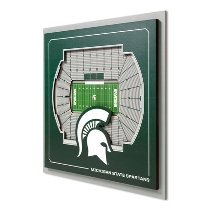 Michigan State Spartans 3D StadiumView Wall Art 12x12