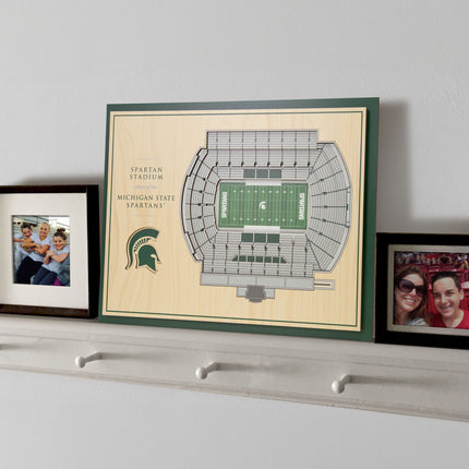 Michigan State Spartans 5-Layer 3D StadiumView Wall Art