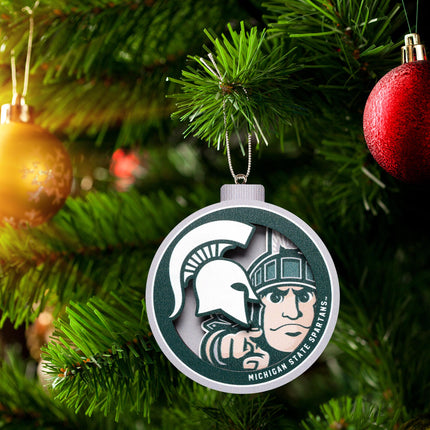 Michigan State Spartans 3D Logo Series Ornament