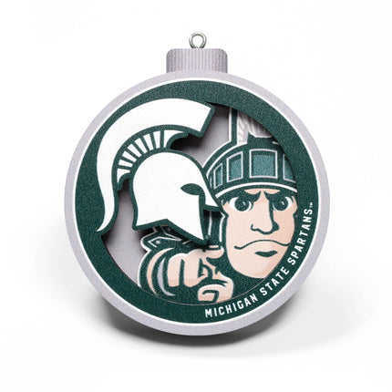 Michigan State Spartans 3D Logo Series Ornament