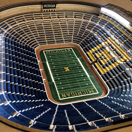 Michigan Wolverines 25-Layer StadiumView End Table