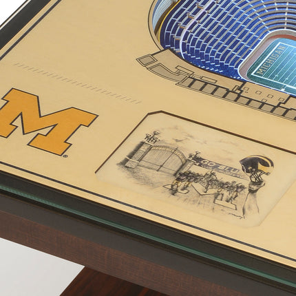 Michigan Wolverines 25-Layer StadiumView End Table
