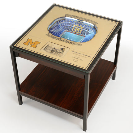 Michigan Wolverines 25-Layer StadiumView End Table