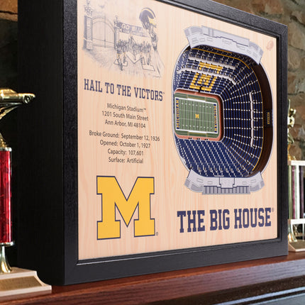 Michigan Wolverines 25-Layer StadiumViews 3D Wall Art