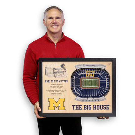 Michigan Wolverines 25-Layer StadiumViews 3D Wall Art
