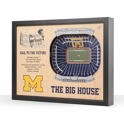 Michigan Wolverines 25-Layer StadiumViews 3D Wall Art