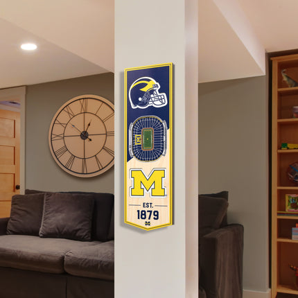 Michigan Wolverines 3D Stadium 6x19 Banners