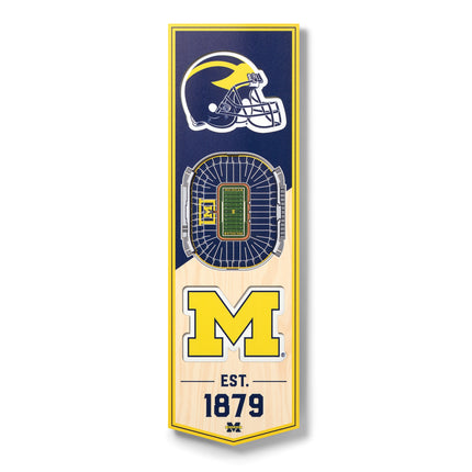 Michigan Wolverines 3D Stadium 6x19 Banners