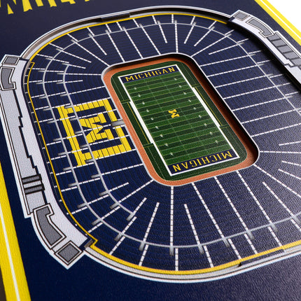 Michigan Wolverines 8x32 3D Stadium Banner