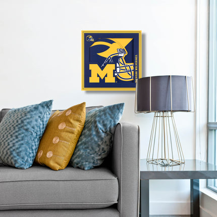 Michigan Wolverines 3D Logo Series Wall Art - 12x12
