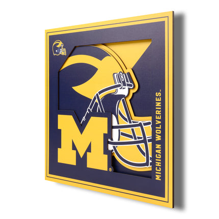 Michigan Wolverines 3D Logo Series Wall Art - 12x12