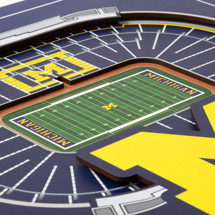 Michigan Wolverines 3D StadiumView Wall Art 12x12