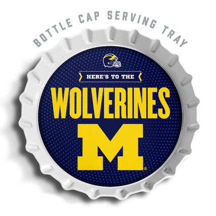 Michigan Wolverines Bottle Cap Serving Tray