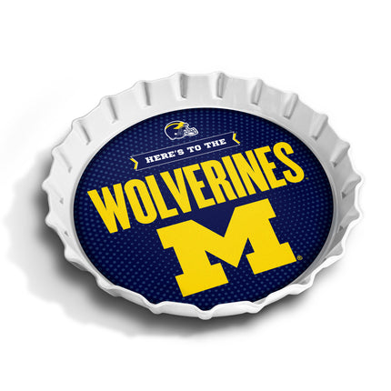 Michigan Wolverines Bottle Cap Serving Tray