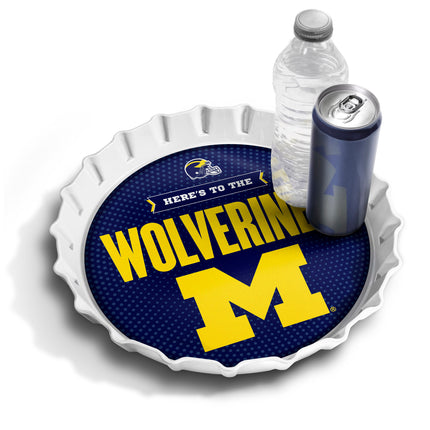 Michigan Wolverines Bottle Cap Serving Tray