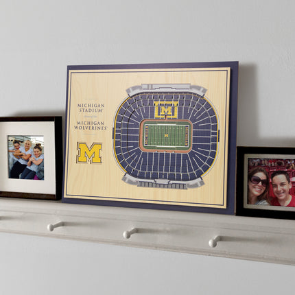 Michigan Wolverines 5-Layer 3D StadiumView Wall Art