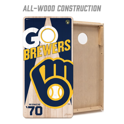Milwaukee Brewers Cornhole Boards 2x4