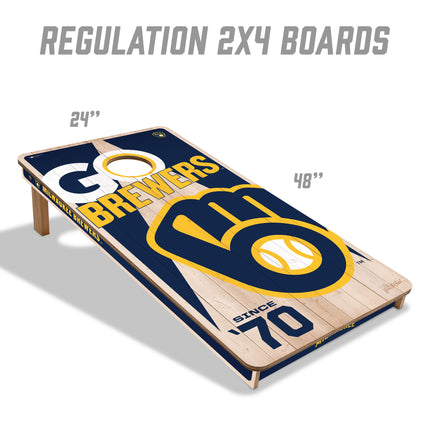 Milwaukee Brewers Cornhole Boards 2x4