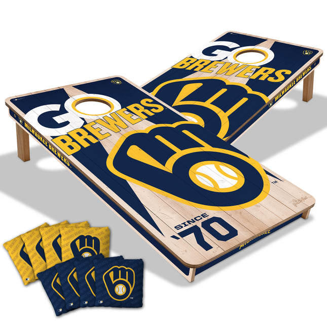 Milwaukee Brewers Cornhole Boards 2x4