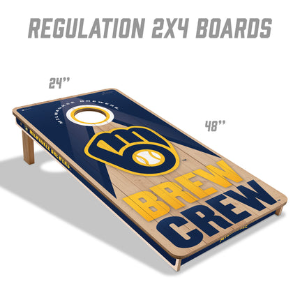 Milwaukee Brewers 2x4 Slogan Series Cornhole Boards